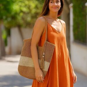 Woven Rattan Shoulder Bag